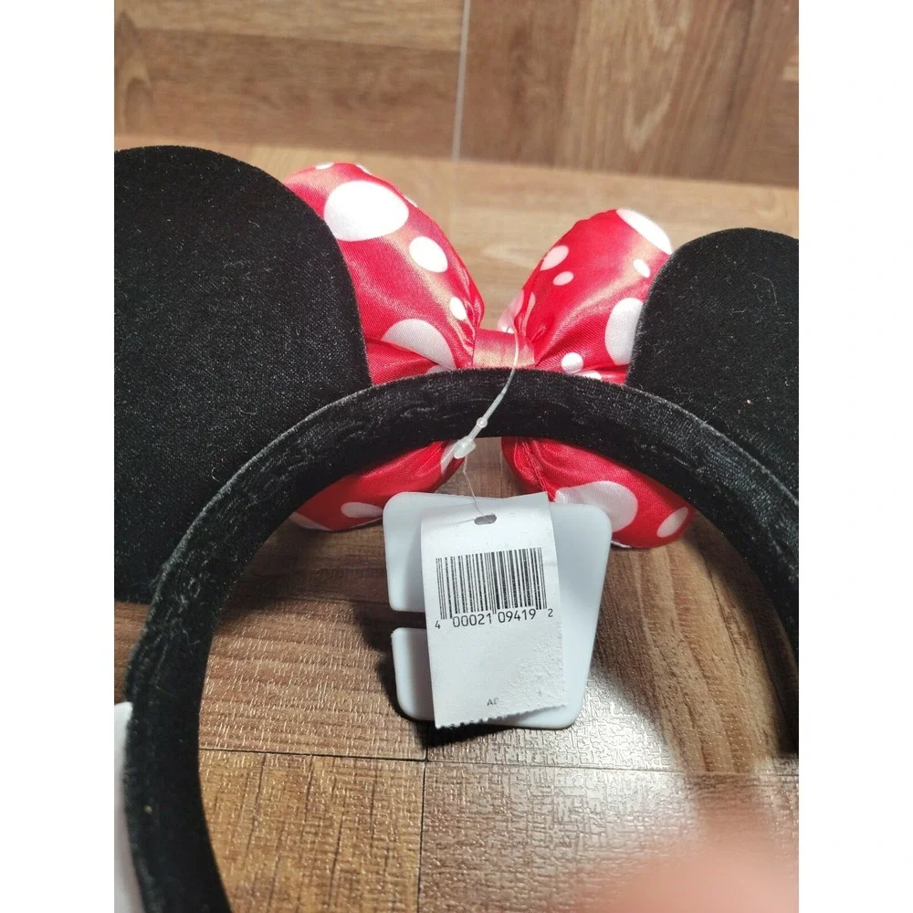 Disney Minnie Mouse Satin Polka Dot Bow Ear Headband - Picture 3 of 5